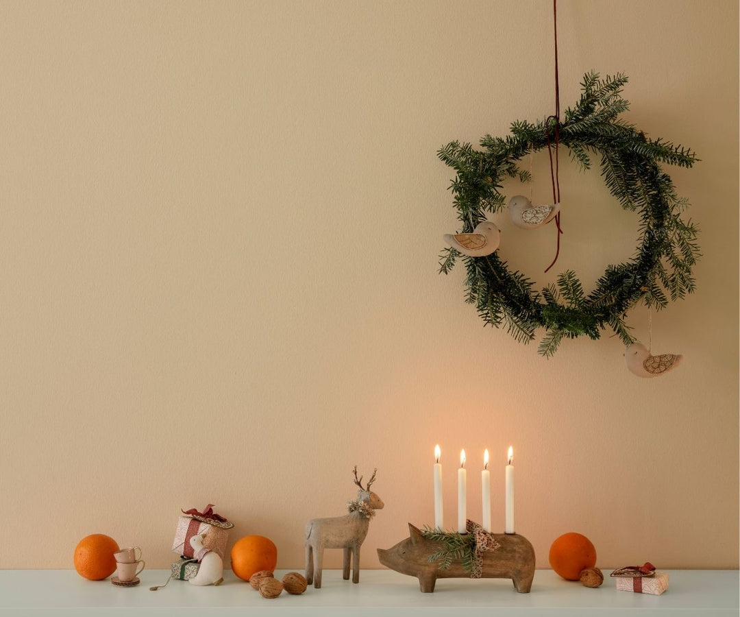 Maileg - Stof Ornament, Fugl - Marmor - Latte - 14-5551-01