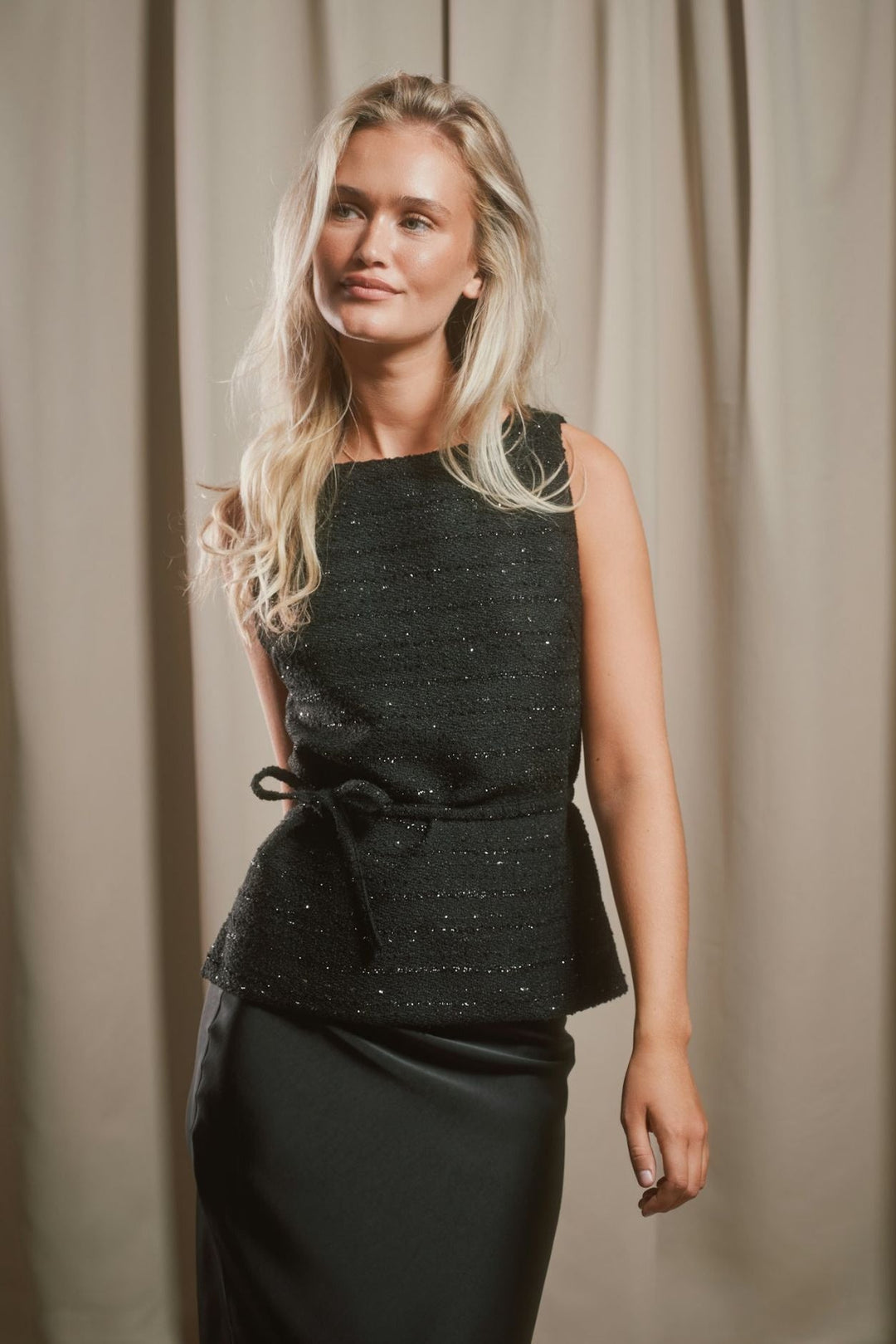 Neo Noir - Nassa Boucle Glitz Top 170369 - 100 - Black