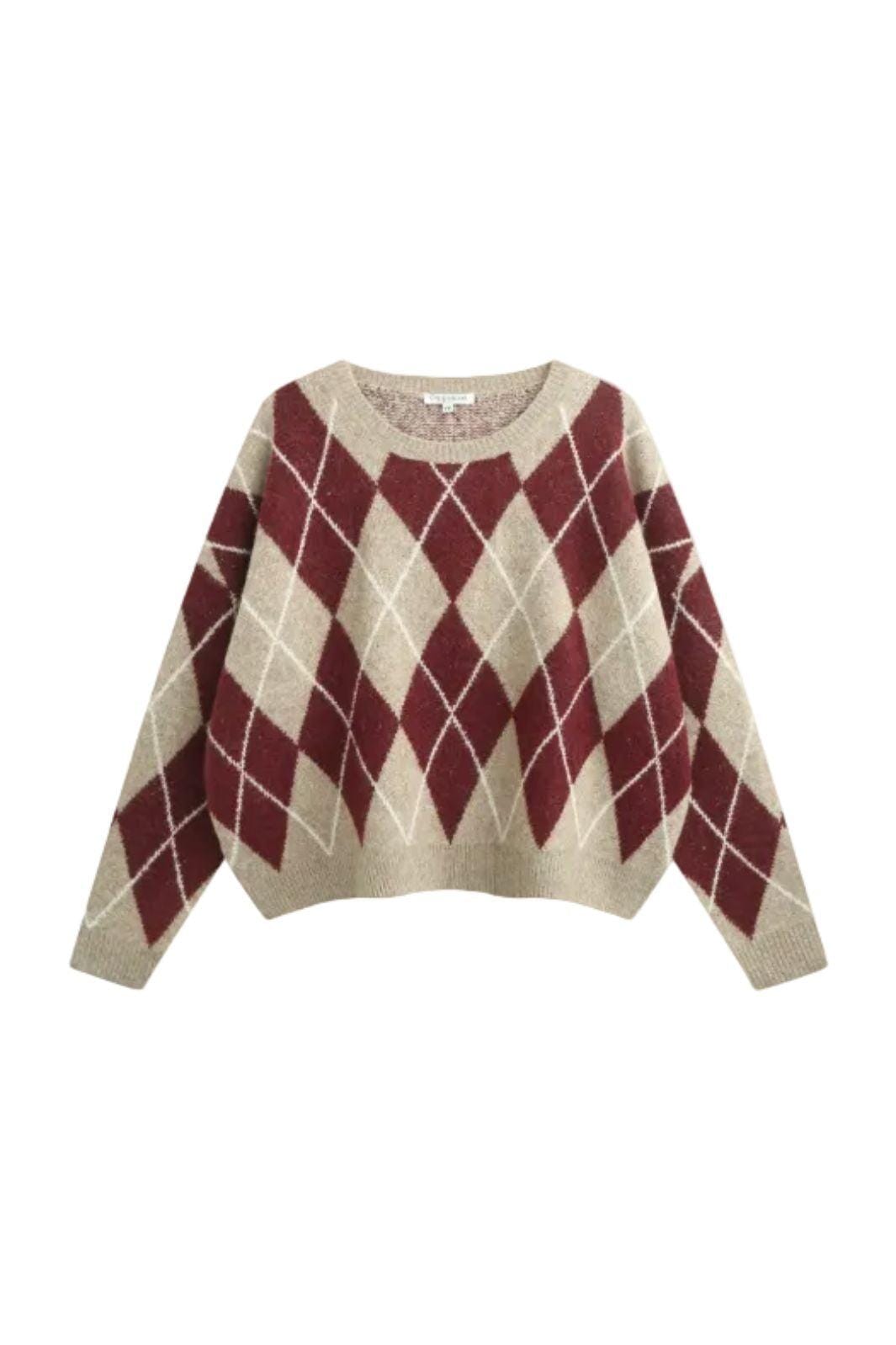 A-Bee - Amara Knit - Burgundy Strikbluser 