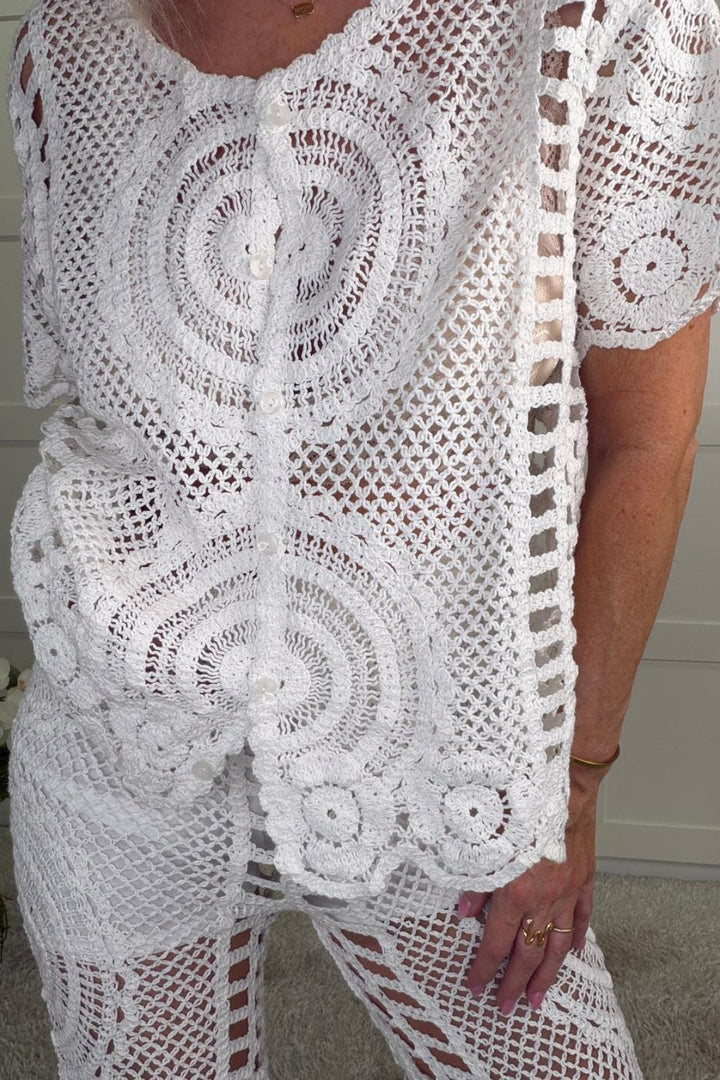 A-bee - Ayleen Blouse - White Bluser 