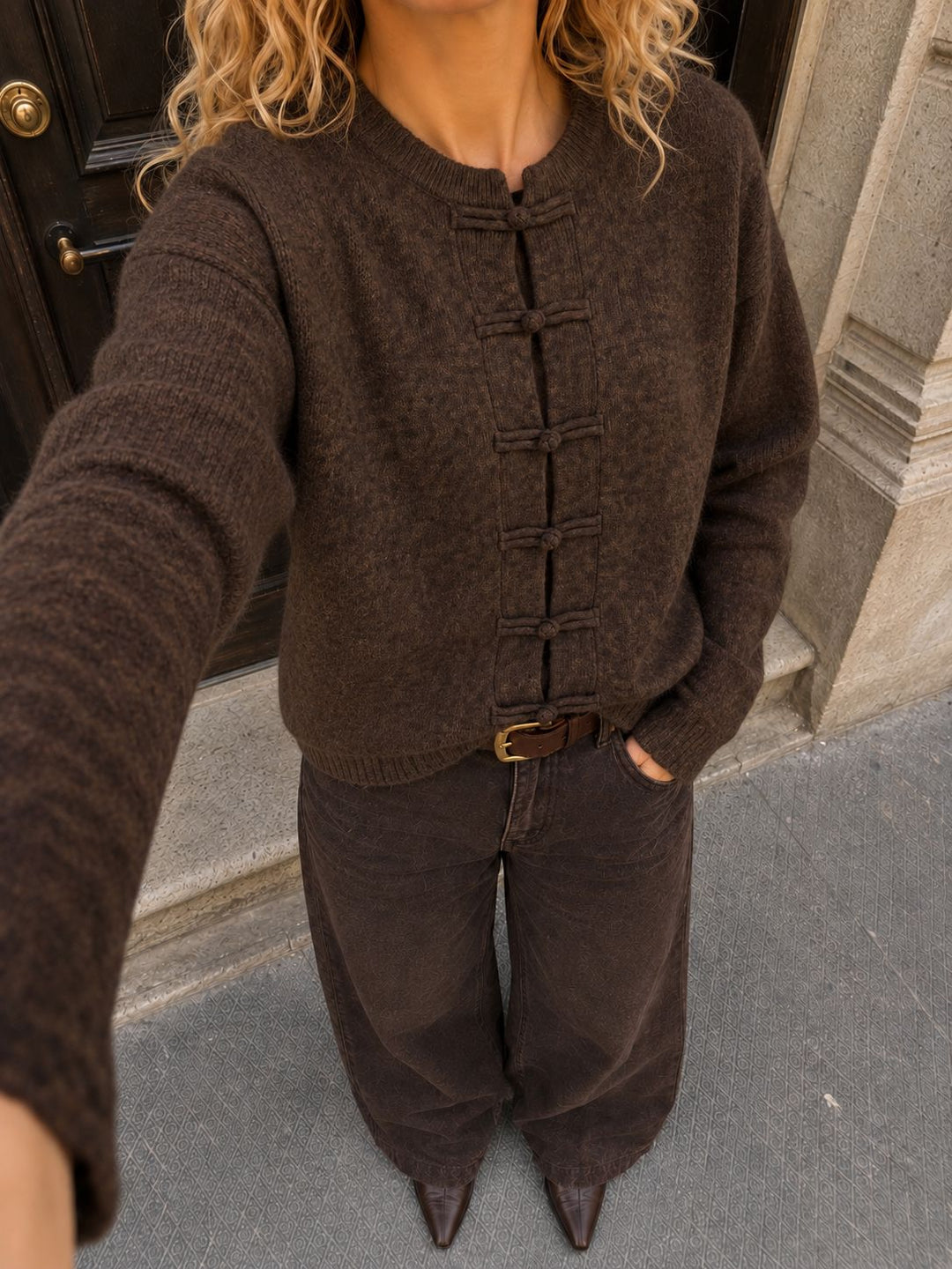 A-Bee - Elsie 3132 - Dark Brown Melange (9510) Cardigans 