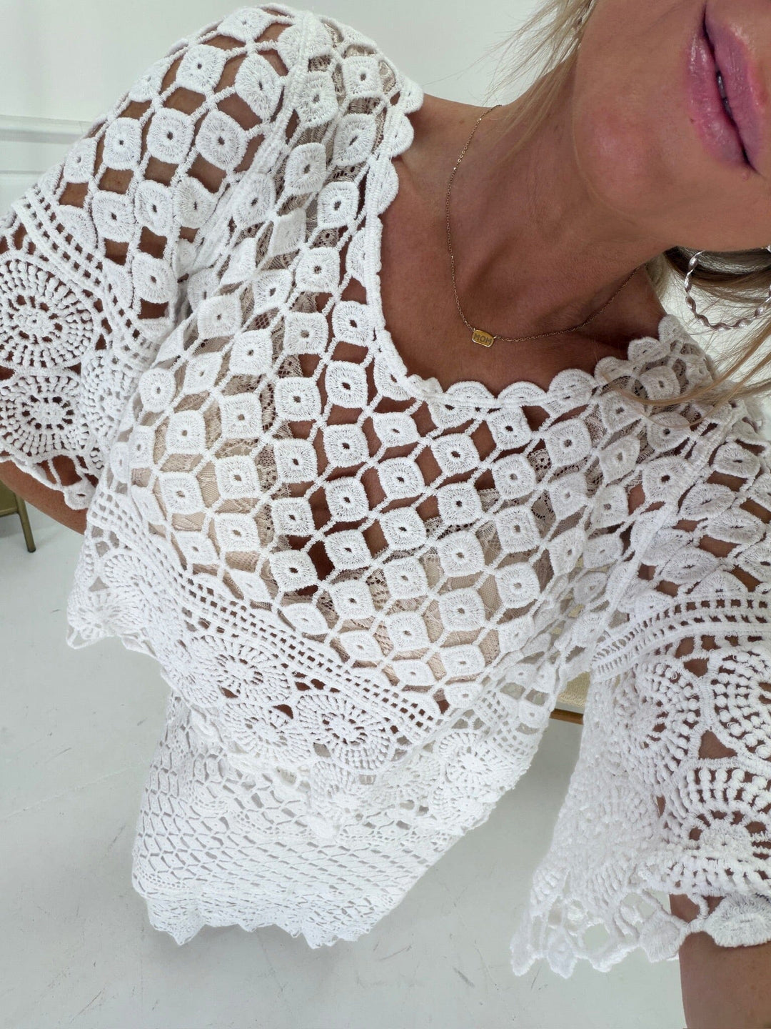 A-Bee - Jolene Blouse - White Bluser 