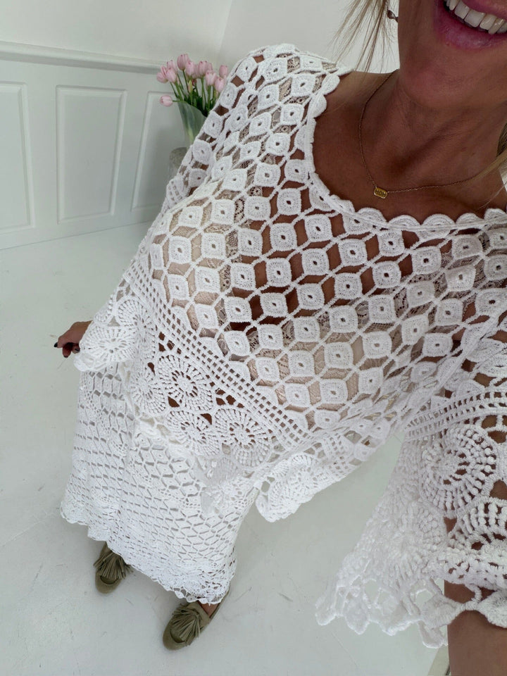 A-Bee - Jolene Blouse - White Bluser 