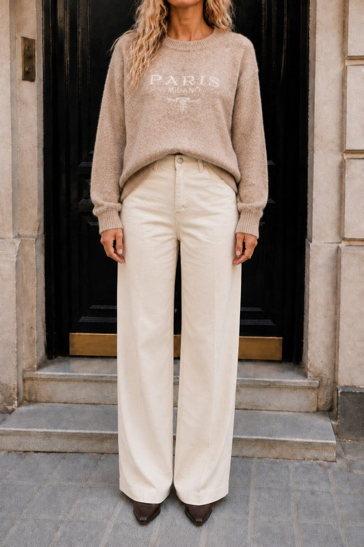 A-Bee - Ottilia Knit - Taupe Strikbluser 