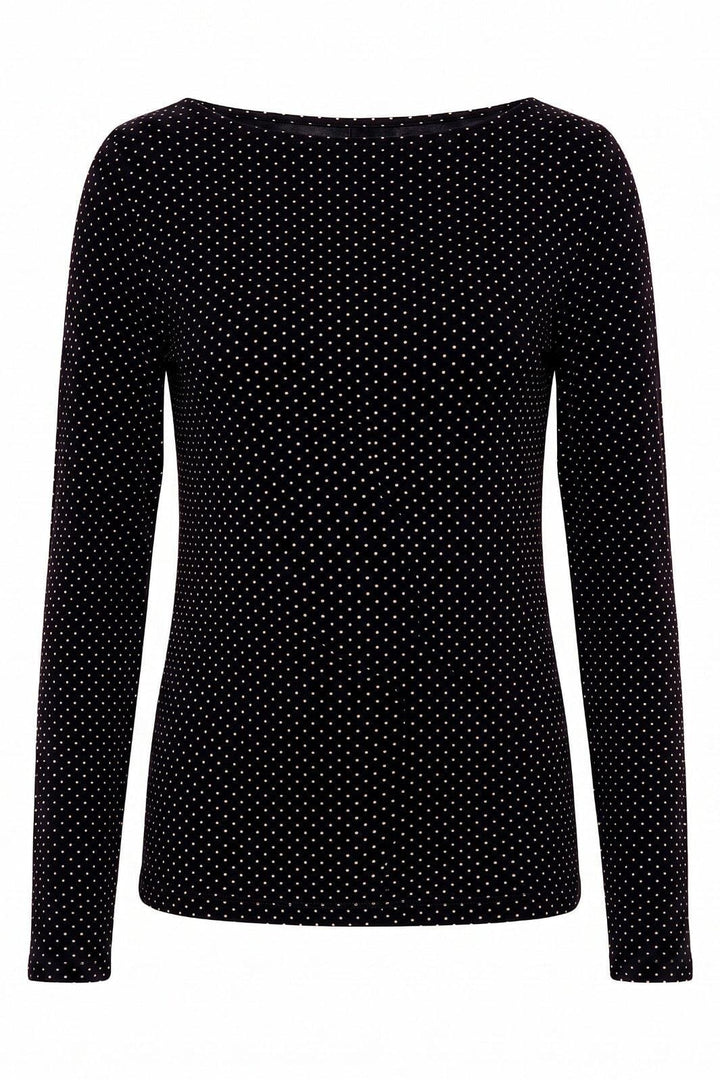 A-Bee - Poppy 97201 - Black With Cream Polka Dot Bluser 