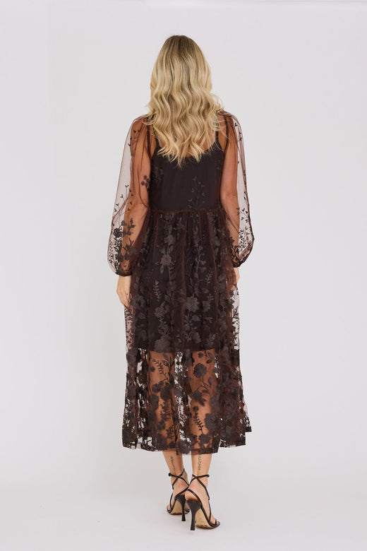 A-View - Fuschia Dress AV4614 - 194 - Dark Brown