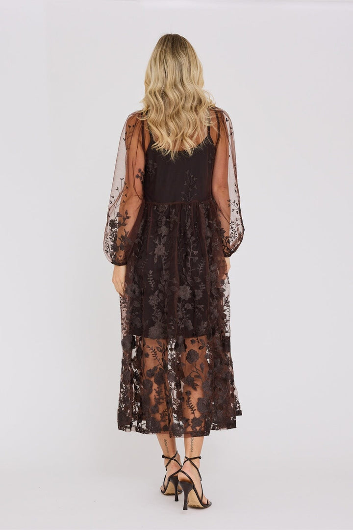 A-View - Fuschia Dress AV4614 - 194 - Dark Brown