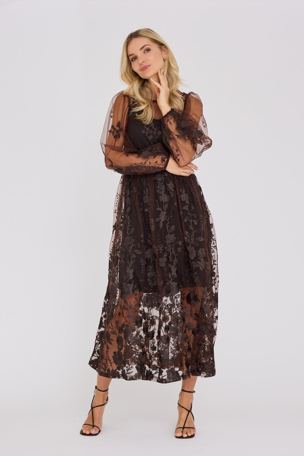 A-View - Fuschia Dress AV4614 - 194 - Dark Brown