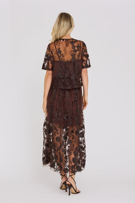 A-View - Fuschia Skirt AV4624 - 194 - Dark Brown