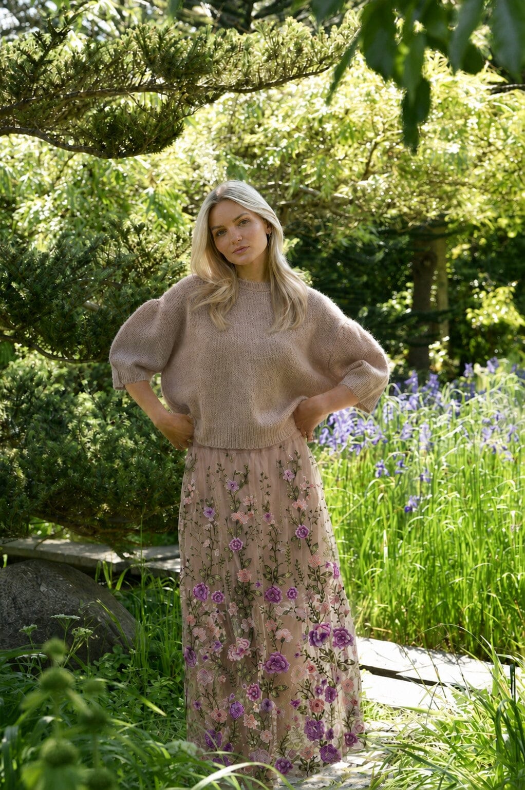 A-View - Fuschia Skirt AV4624 - 866 - Almond/Orchid Nederdele 
