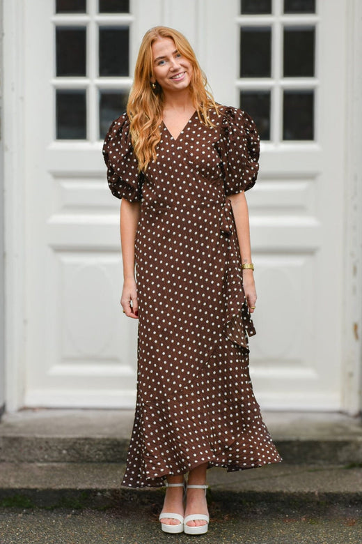 A-View - Sinda Dot Dress AV8312 - 141 - Brown With White Dots
