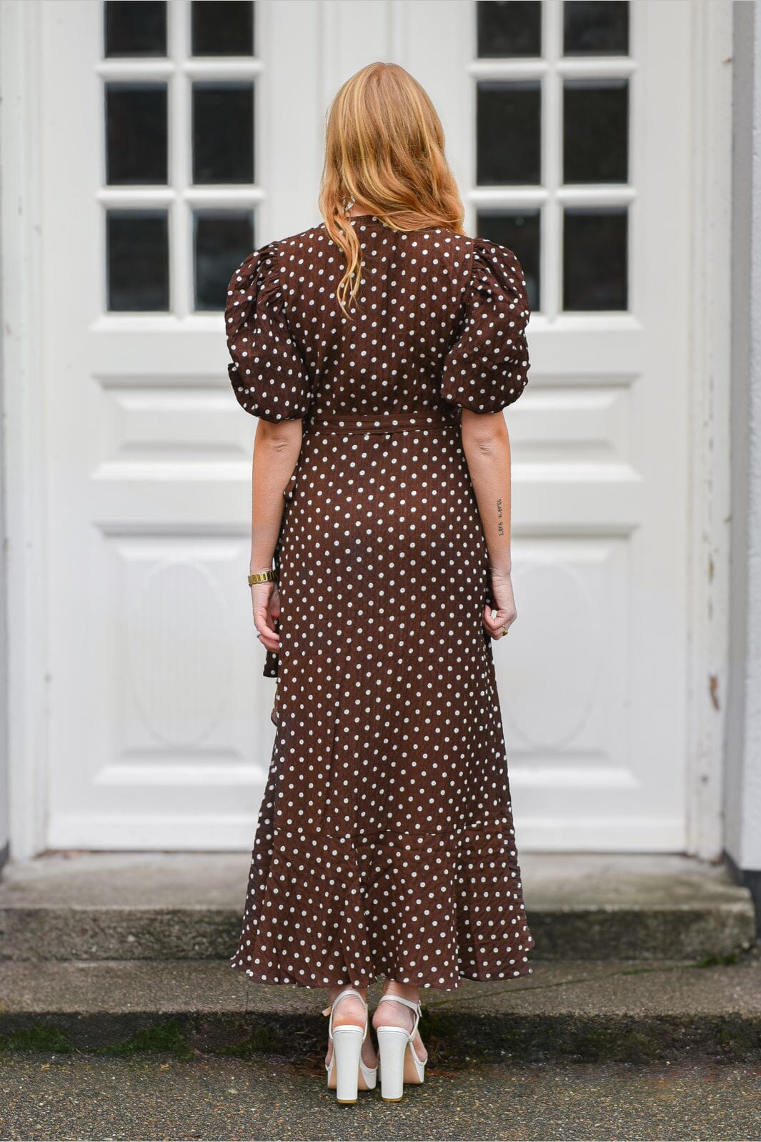 A-View - Sinda Dot Dress AV8312 - 141 - Brown With White Dots