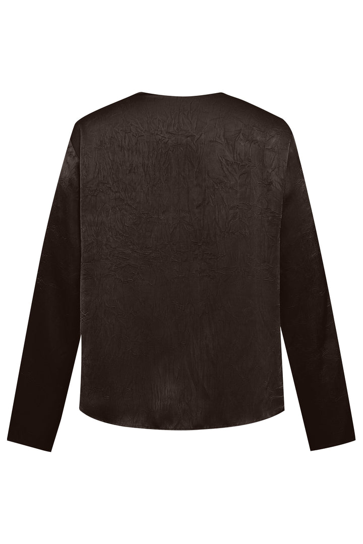 A-View - Sinda Drape Blouse AV8253 - 194 - Dark Brown Bluser 