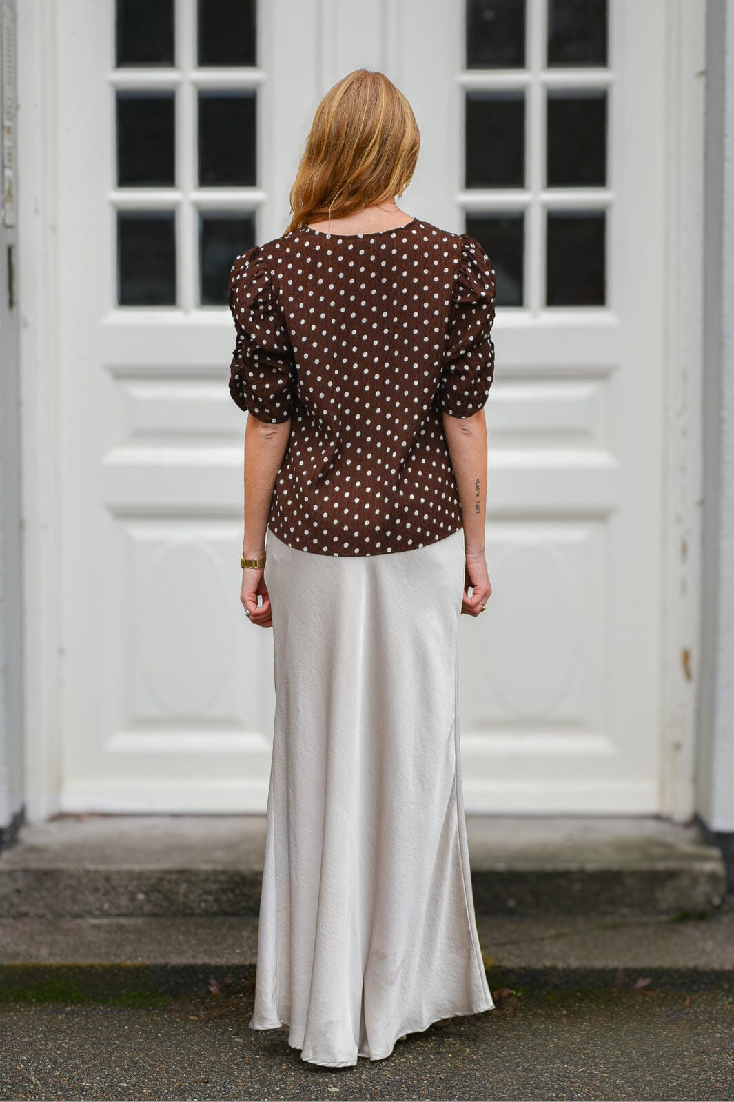 A-View - Sindrella Dot Blouse AV8313 - 141 - Brown With White Dots