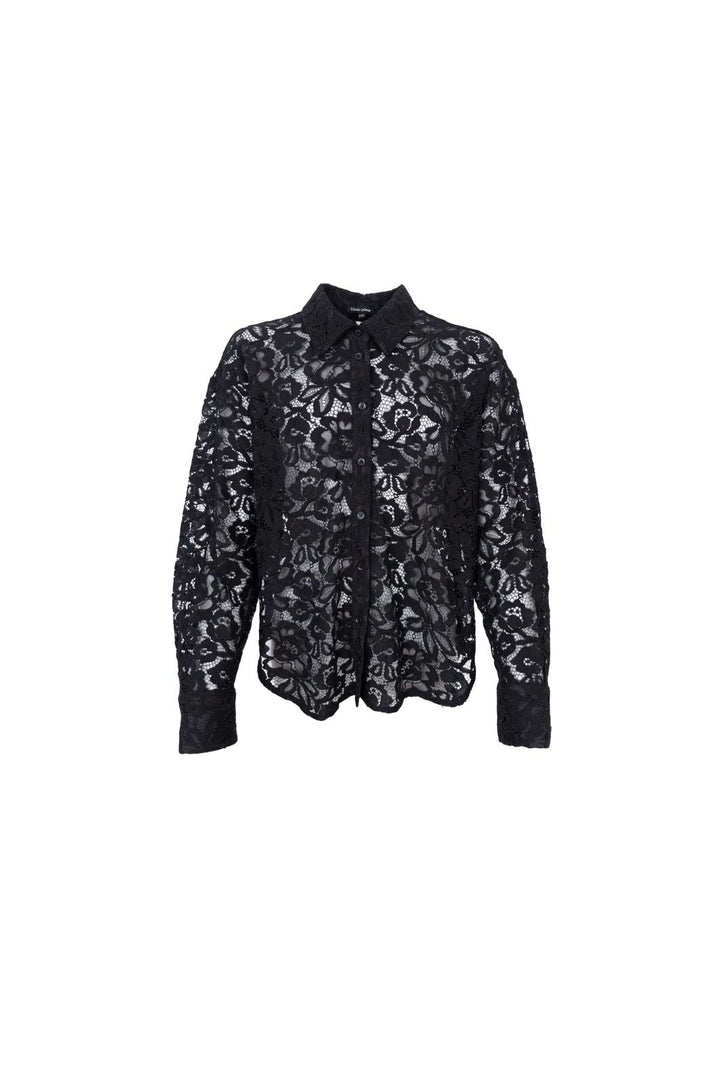 Black Colour - Bcbelicia Lace Shirt 41357 - Black