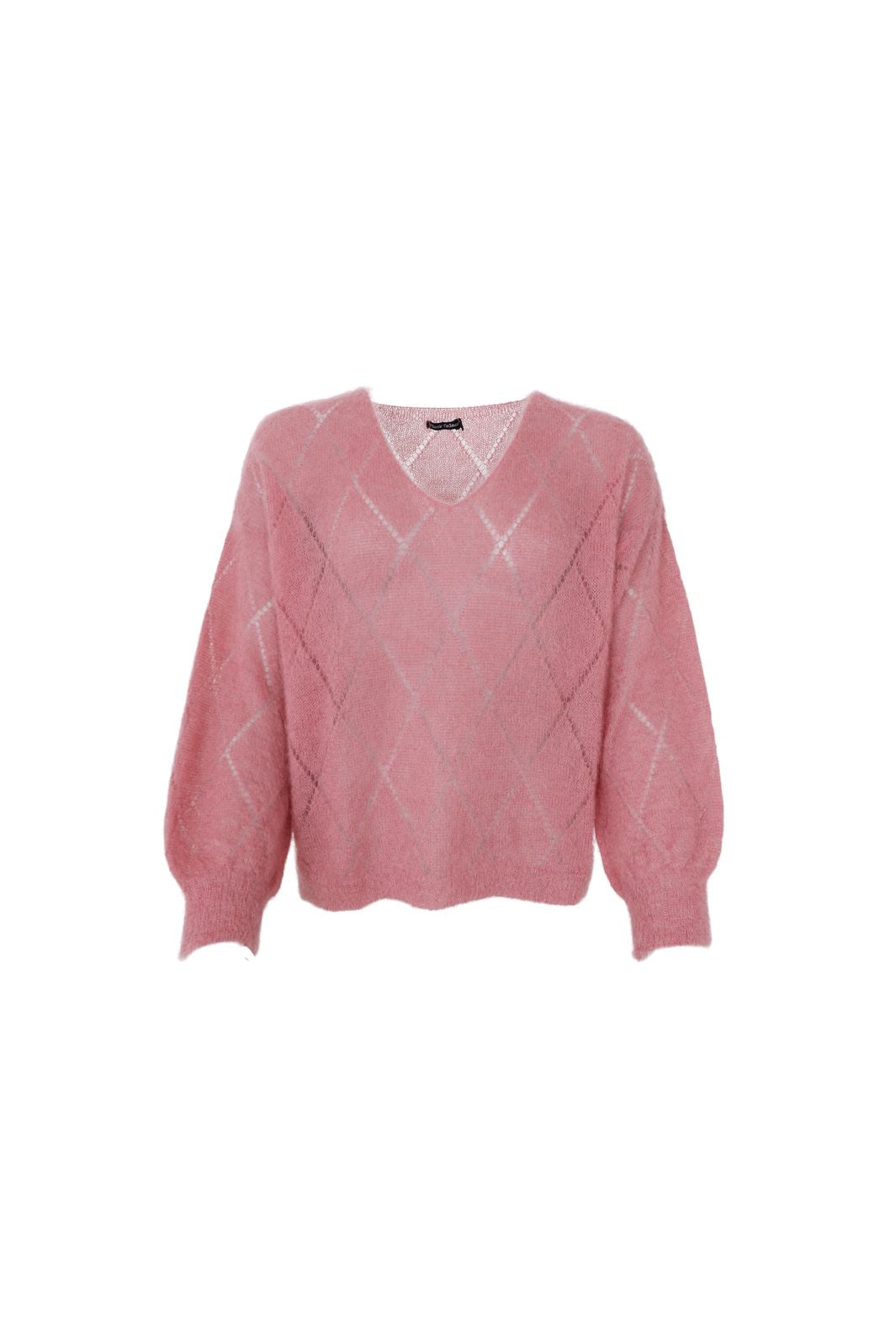 Black Colour - Bcbjoerk Argyle Jumper 1259 - Warm Rose