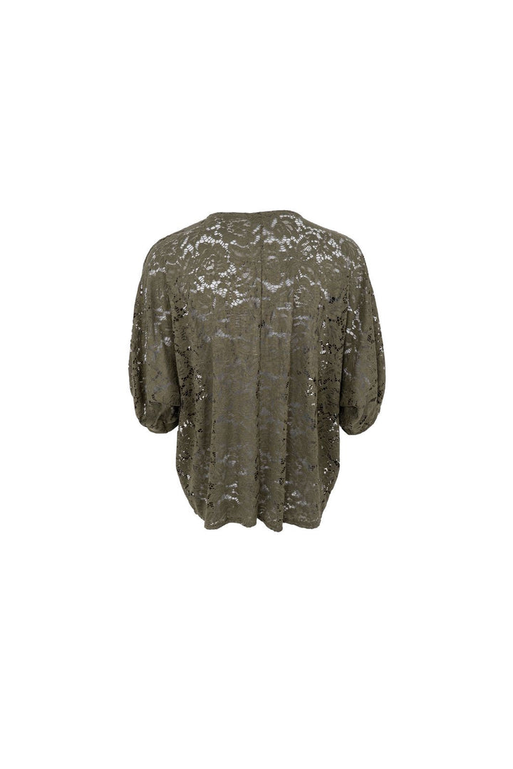 Black Colour - Bcdebbie Lace Blouse 41082 - Army