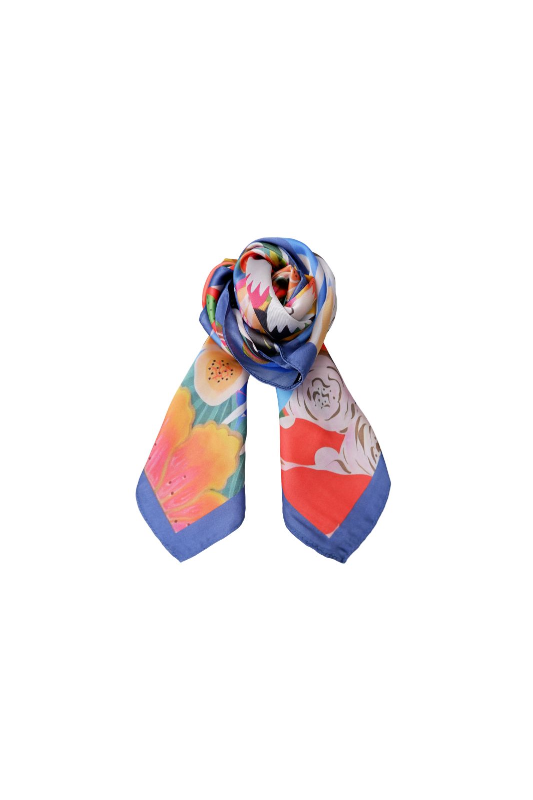Black Colour - Bceden Mini Scarf 3688 - Multi Blue