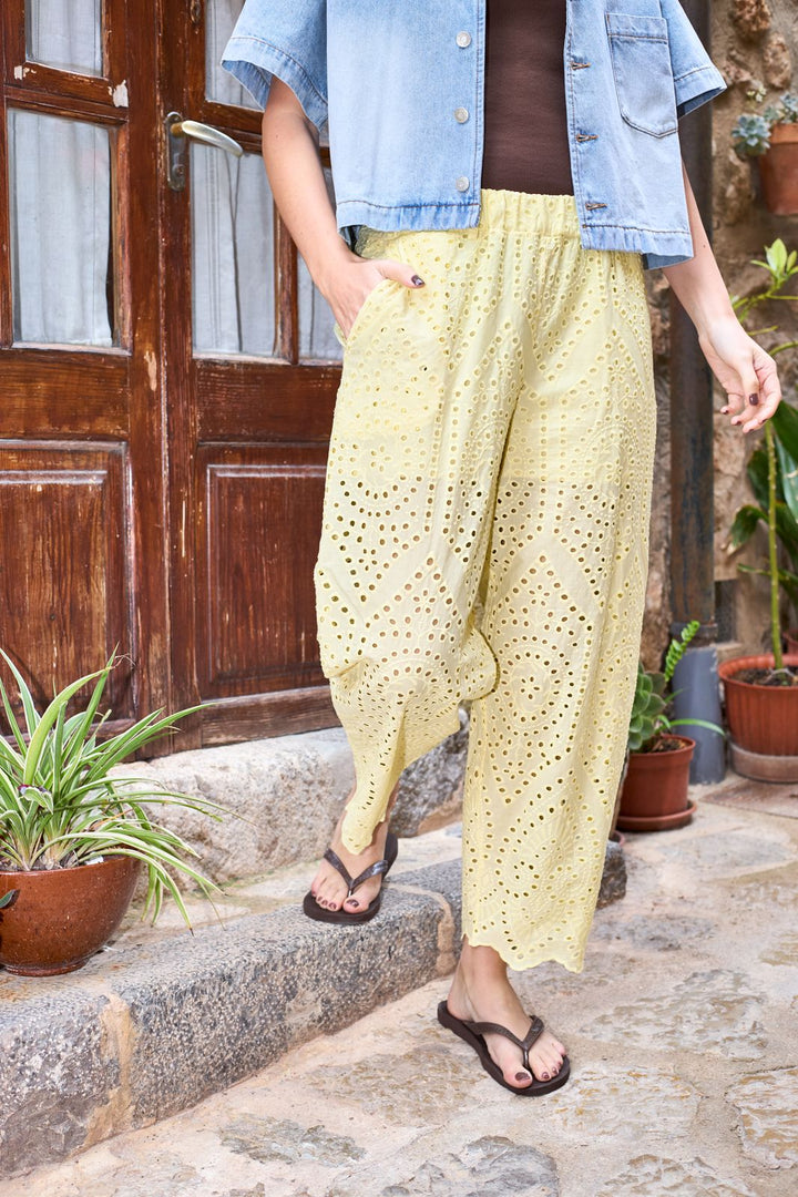 Black Colour - Bcfrey Barrel Lace Pant 41196 - Lt. Yellow