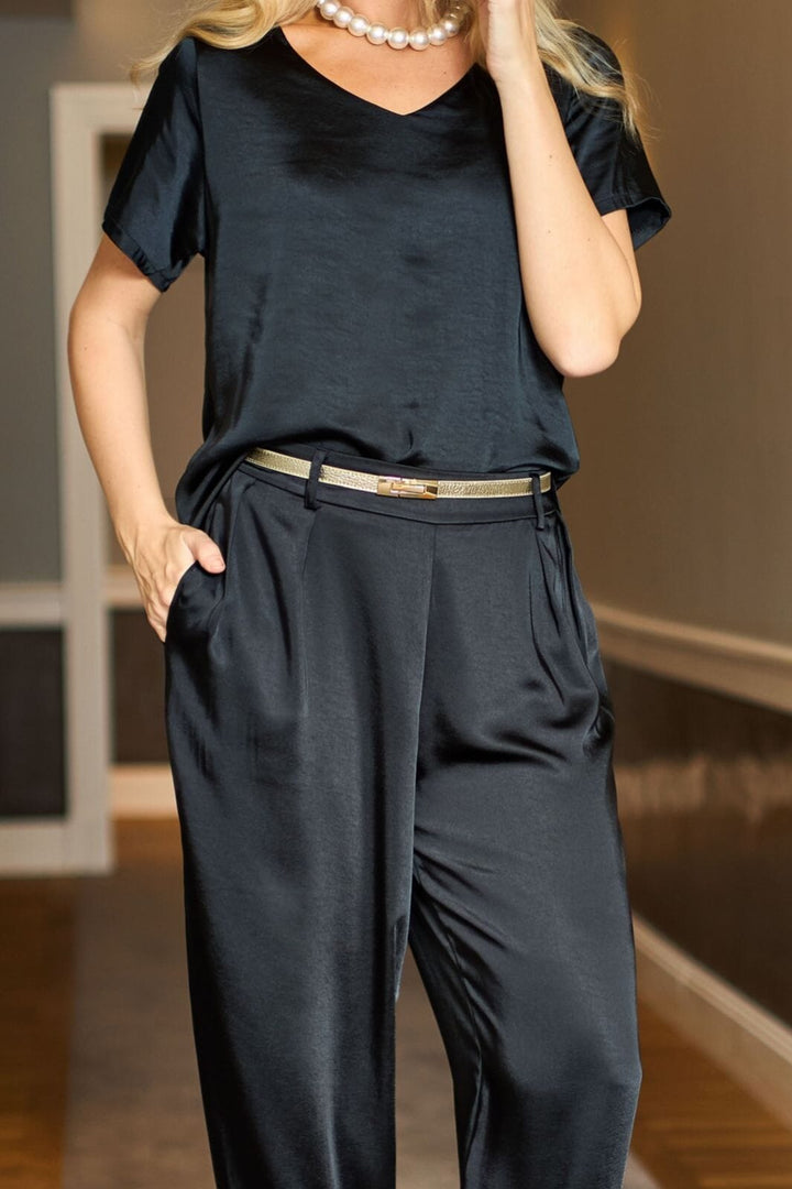 Black Colour - Bchazel Belt 10337 - Gold Coloured Bælter 