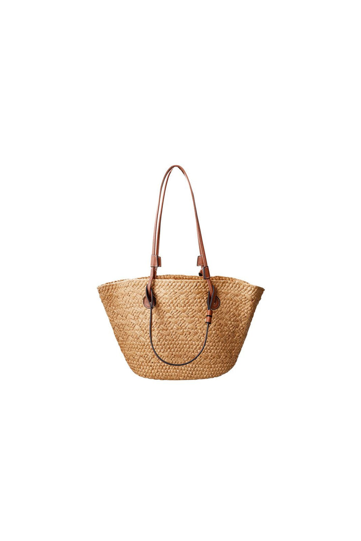 Black Colour - Bckate Straw Shopper Bag 9382 - Nature