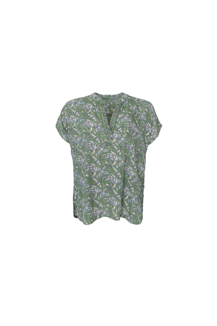 Black Colour - Bcluna Andrea S/S Blouse 39234 - Glory Green
