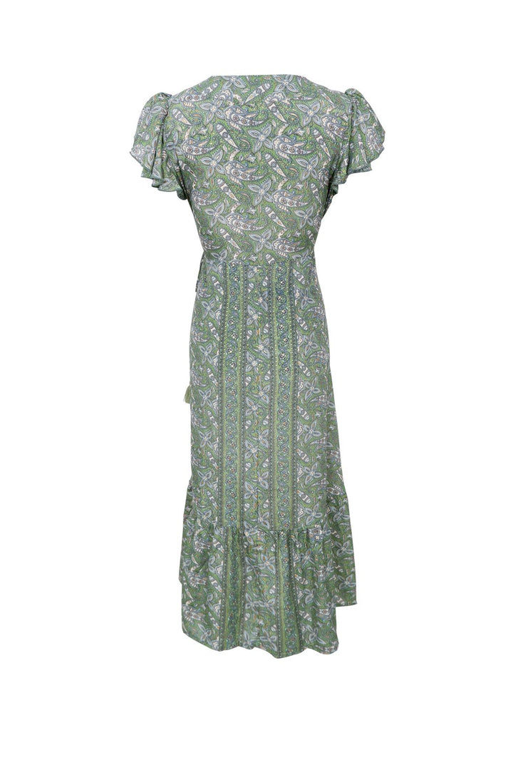 Black Colour - Bcluna Flared Wrap Dress 39151 - Glory Green