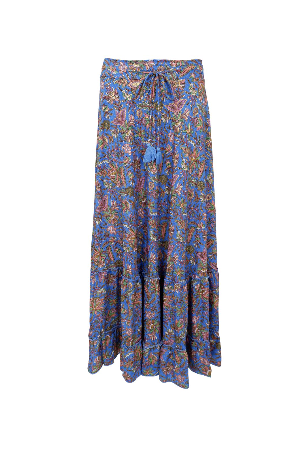 Black Colour - Bcluna Maxi Frill Skirt 39133 - Violet Blue
