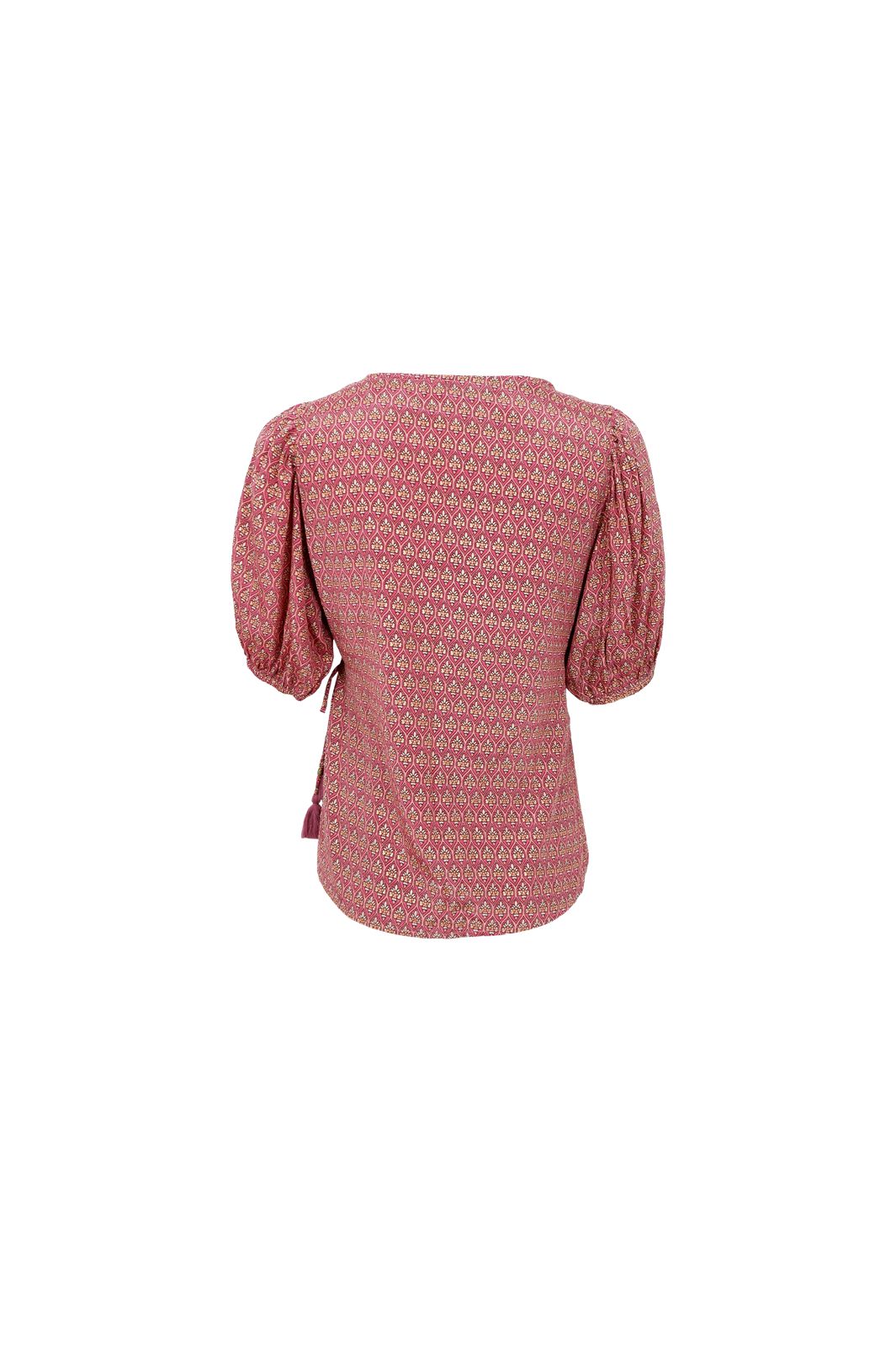 Black Colour - Bcluna Puff Sleeve Wrap Blouse 39175 - Indie Berry