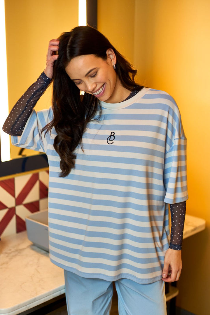Black Colour - Bcmadelyn Big Tee 41119 - Shirts - Lt. Blue