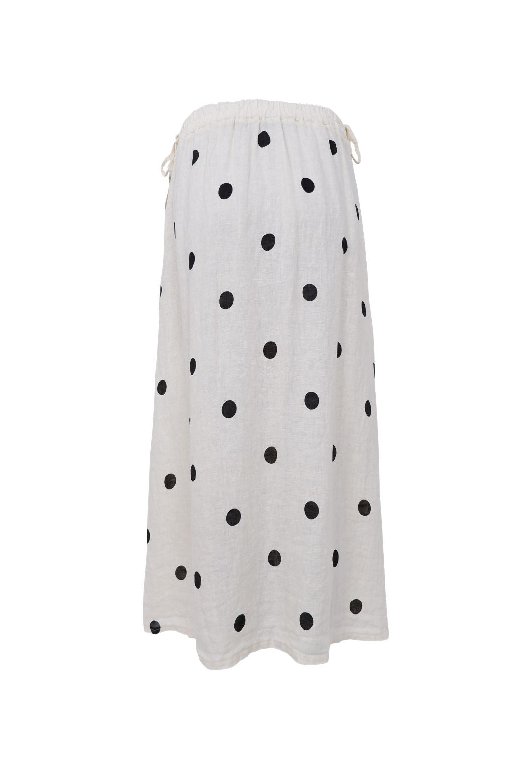 Black Colour - Bcmelina Linen Wrap Skirt 41103 - Dot