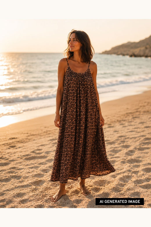 Black Colour - Bcminna Strap Dress 41270 - Leopard