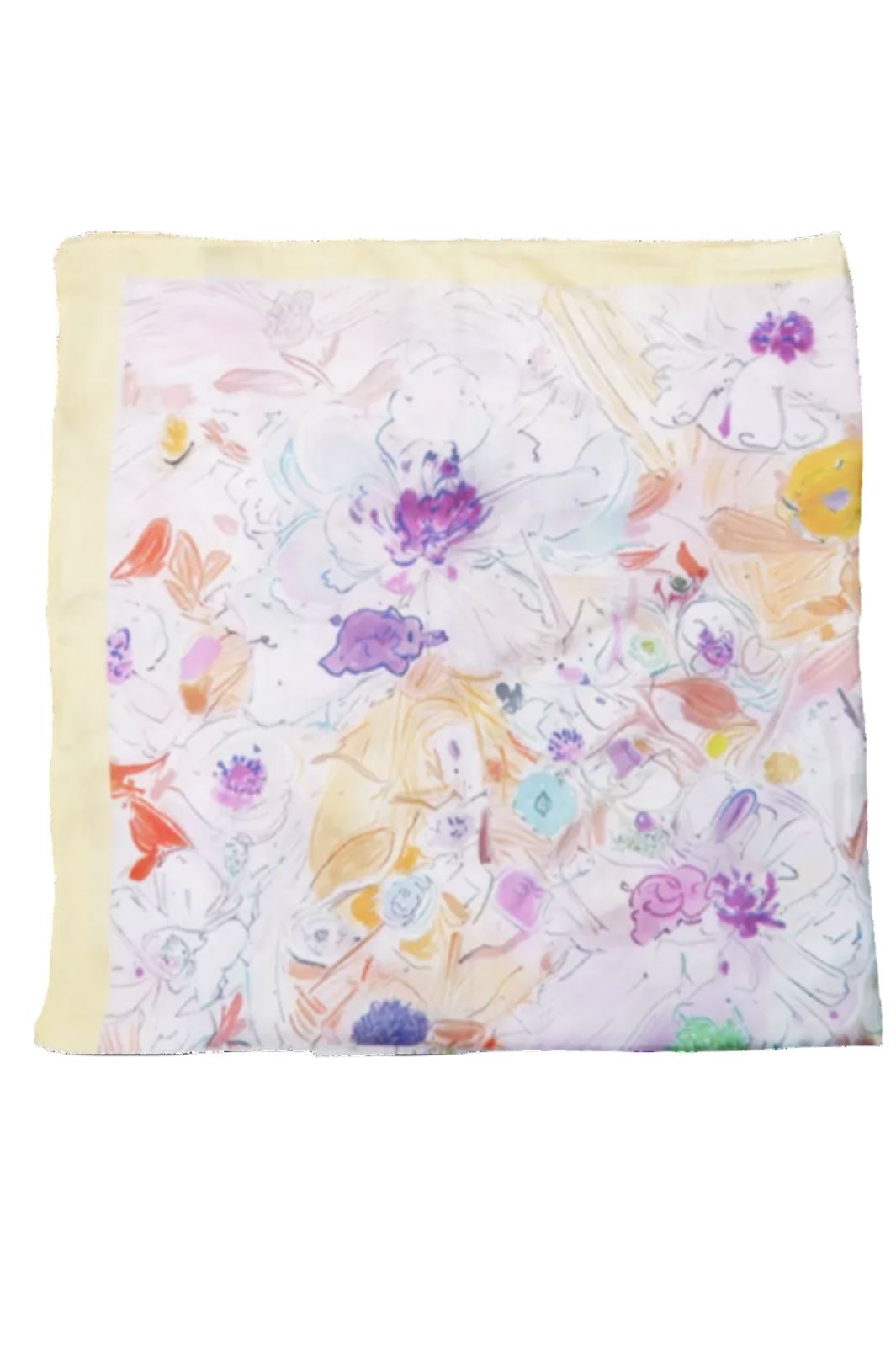 Black Colour - Bcpicnic Mini Scarf 3686 - Pastel Yellow