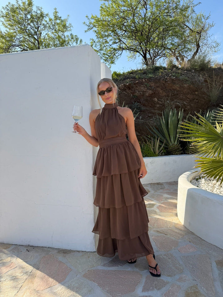 BYIC - Belleic Long Dress A25141 - Dark Brown Kjoler 