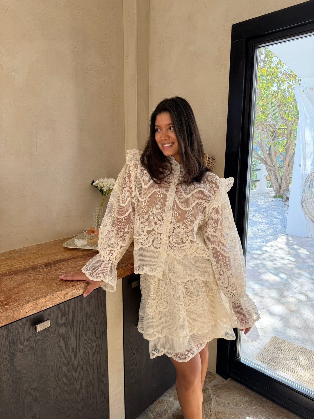 BYIC - Ellinoraic Lace Mini Skirt 2626 - Off White Nederdele 