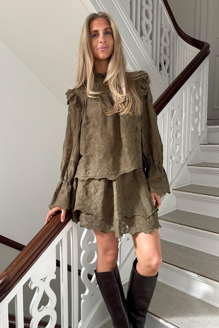 Forudbestilling - BYIC - Ellinoric Lace Shirt 2550 - Vintage Olive Skjorter 