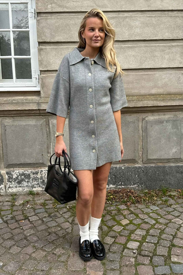 BYIC - Oliviaic Knit Dress H105-1 - Grey Grey