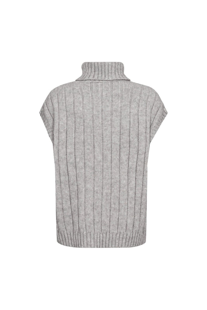 Co´Couture - 32222 Rowcc Oversize Cable Knit Vest 500112 - 65006 - Grey Melange