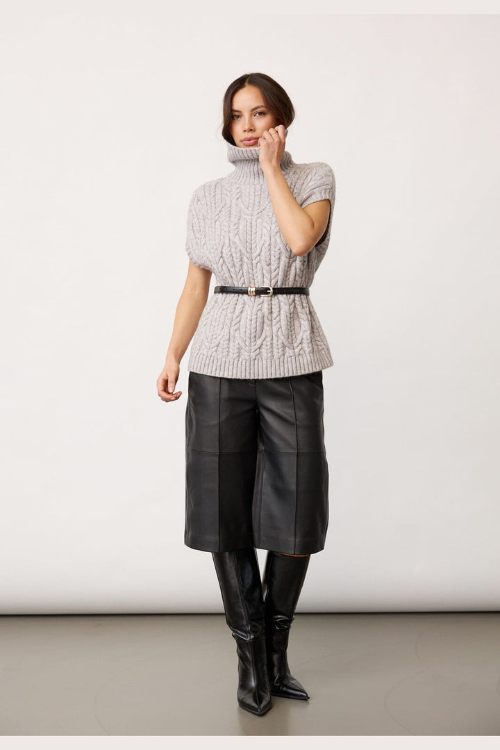 Co´Couture - 32222 Rowcc Oversize Cable Knit Vest 500112 - 65006 - Grey Melange