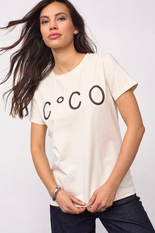 Co´Couture - 33200 Signaturecc New Tee 500100 - 10004 - Pearl T-shirts 