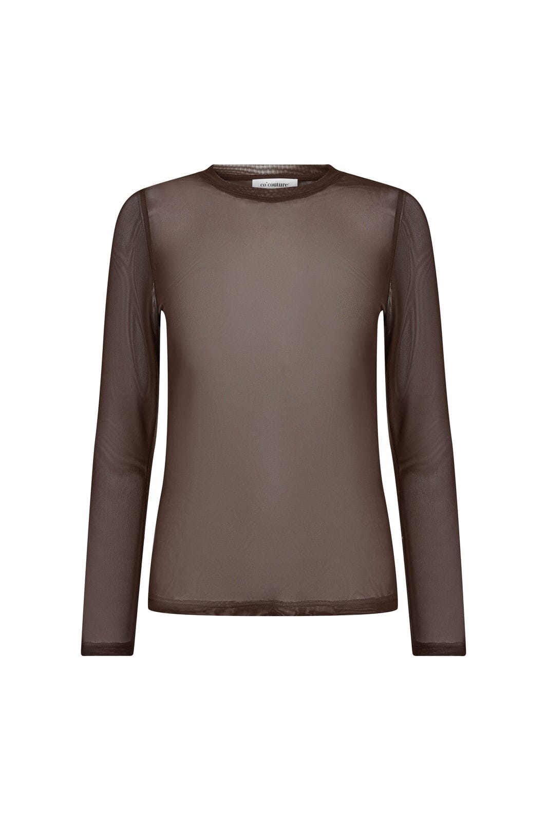 Co´Couture - 33201 Meshcc O-Neck Blouse 500806 - 20002 - Brown