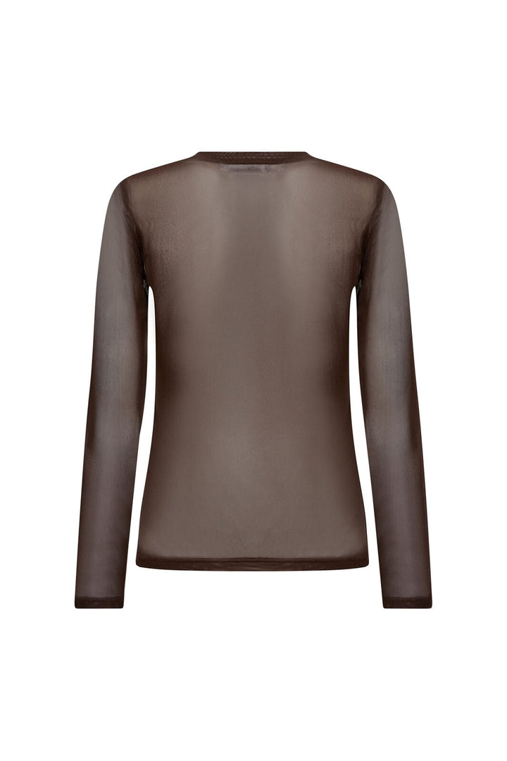 Co´Couture - 33201 Meshcc O-Neck Blouse 500806 - 20002 - Brown