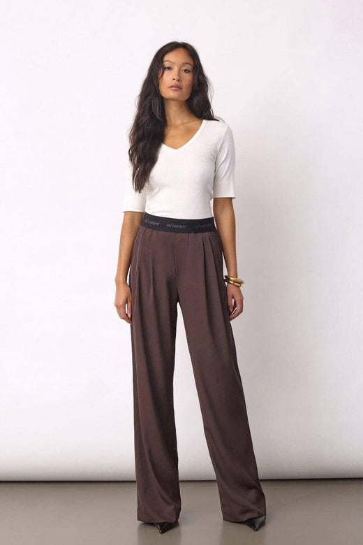 Co´Couture - Alinicc Logo Pant 500148 - 20003 - Dark Brown Bukser 
