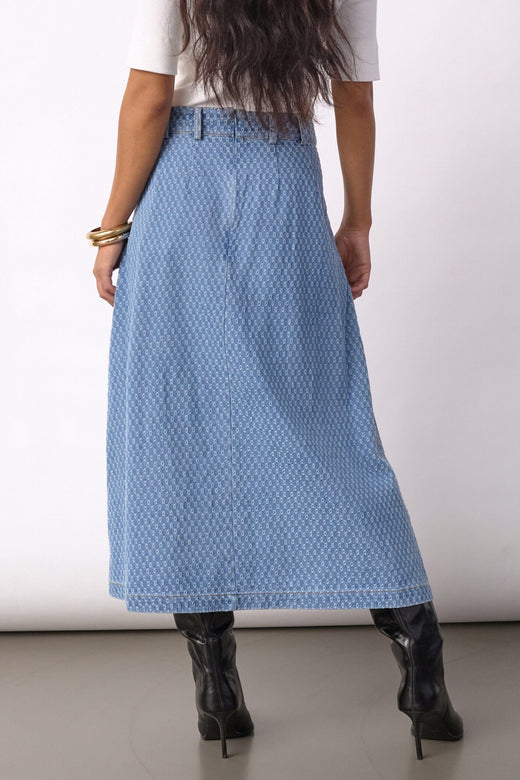 Co´Couture - Antocc Anya Pleat Skirt 500178 - 45004 - Light Denim Nederdele 