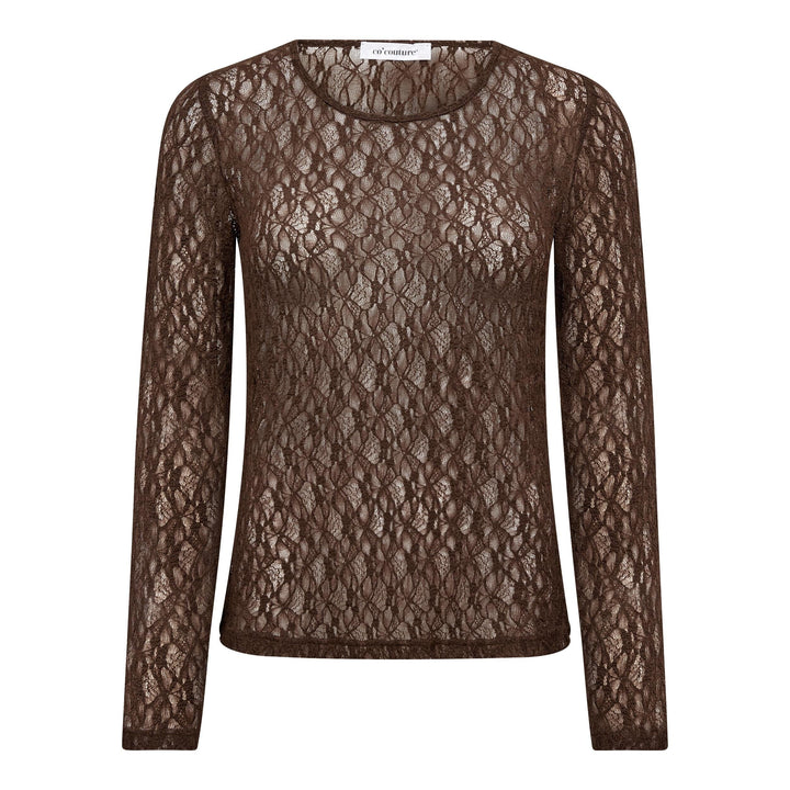 Co´Couture - Barnacc O-Neck Blouse 500052 - 20003 - Dark Brown Bluser 