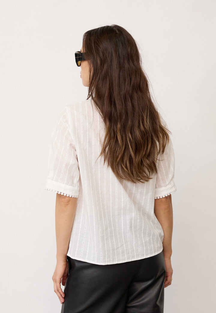 Co´Couture - Bessicc V-Blouse 500191 - 10002 - Off-White Bluser 