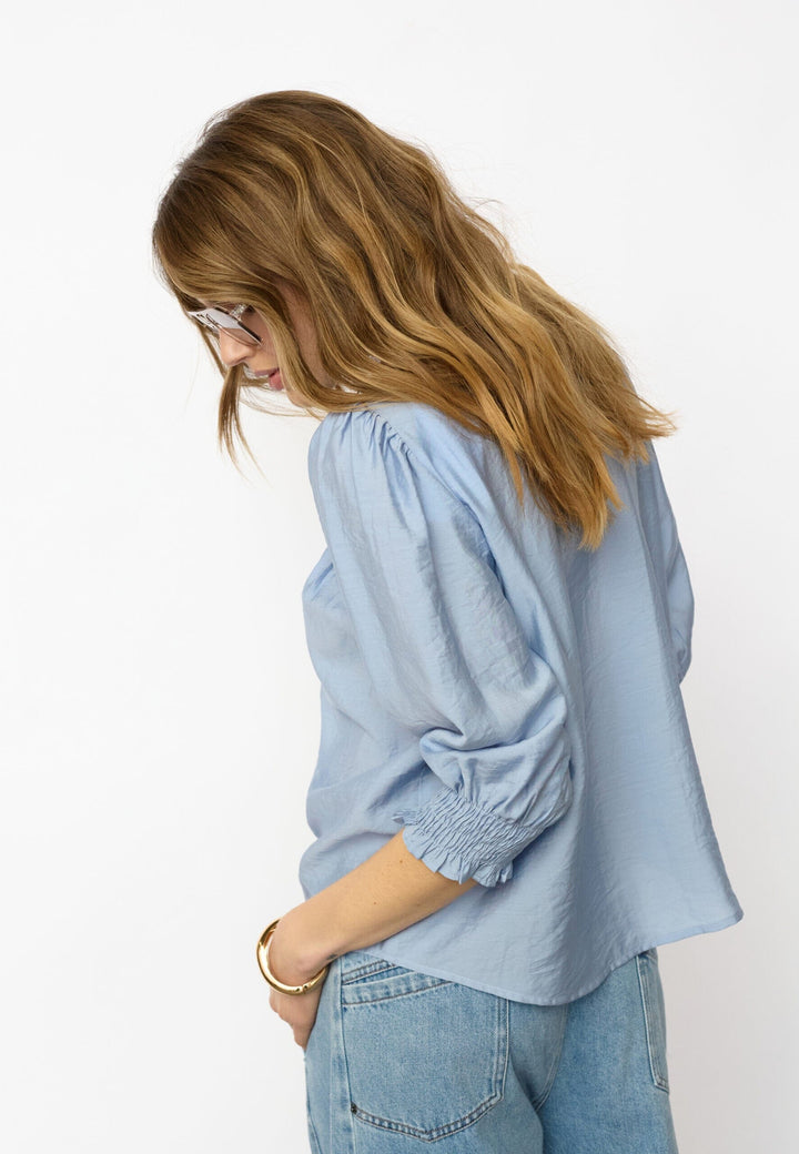 Co´Couture - Callumcc Lace Puff V-Shirt 45173 - 23 - Pale Blue Skjorter 