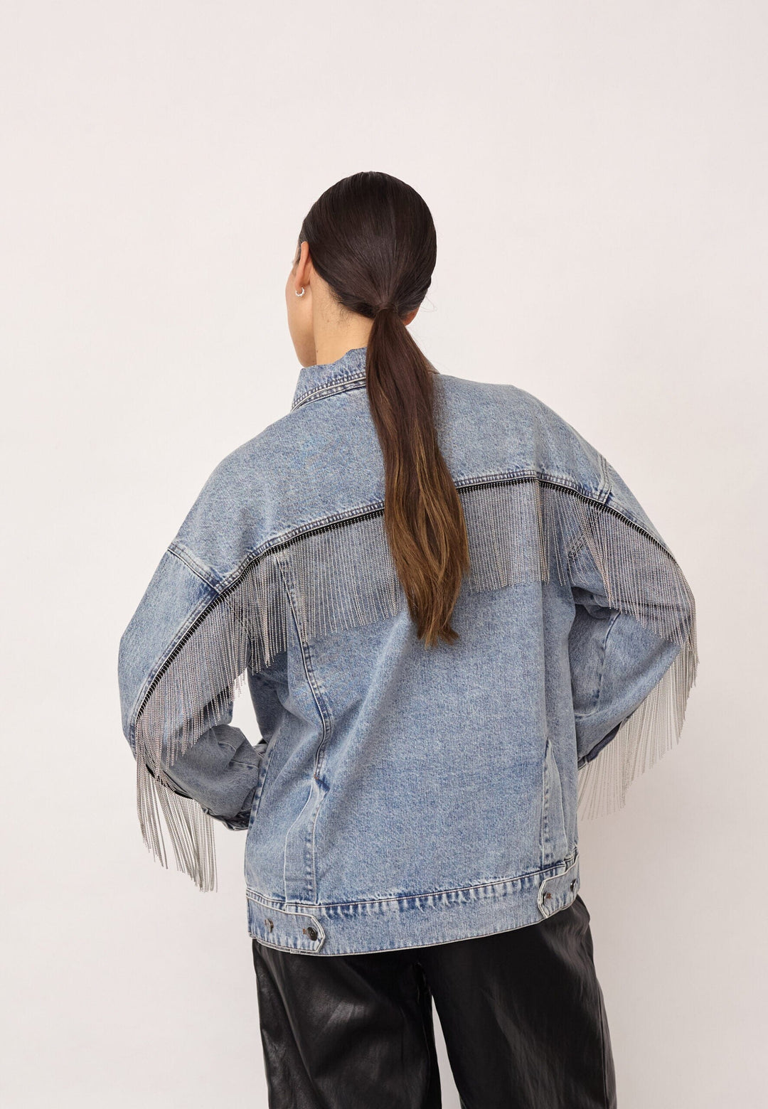 Co´Couture - Denicecc Denim Fringe Jacket 500114 - 45007 - Bleach Denim Jakker 