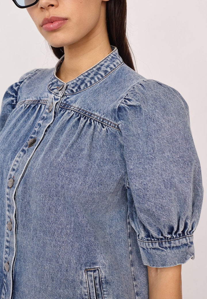 Co´Couture - Denicecc Denim Ss Dress 500079 - 45007 - Bleach Denim Kjoler 