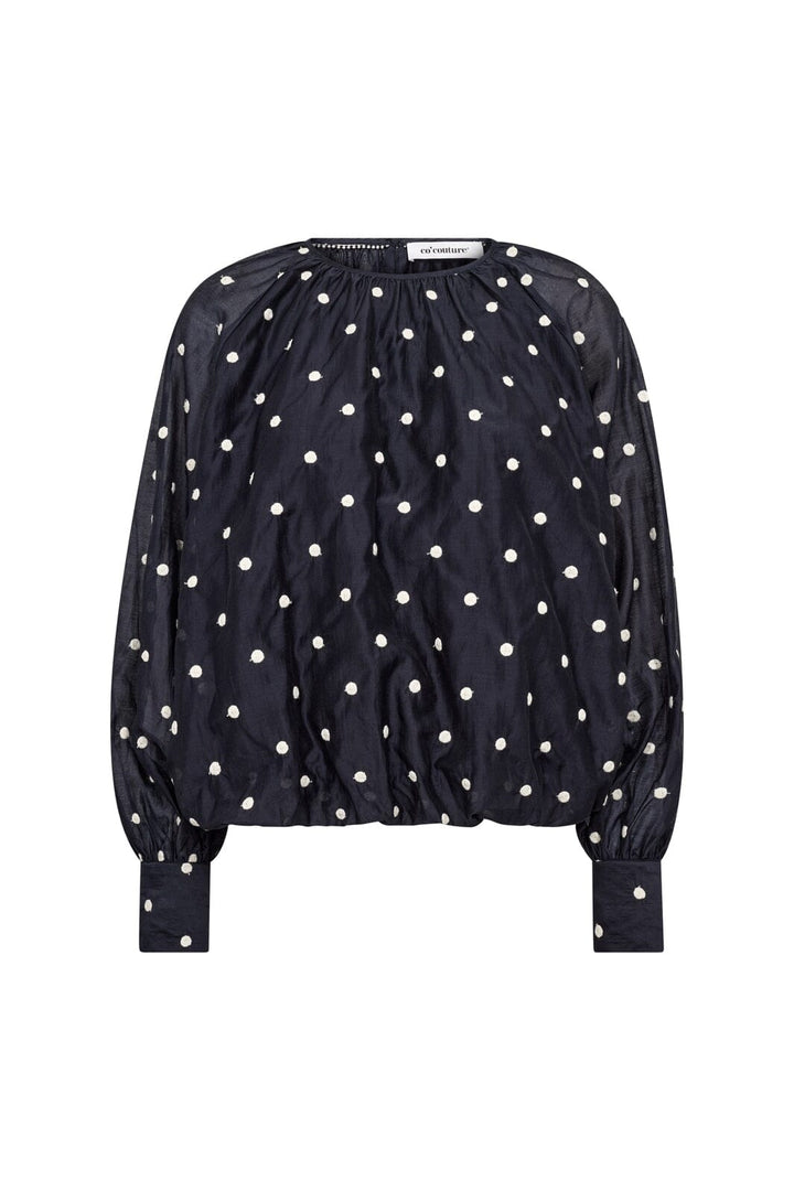 Co´Couture - Ditacc Dot Ls Balloon Blouse 500601 - 40007 - Navy